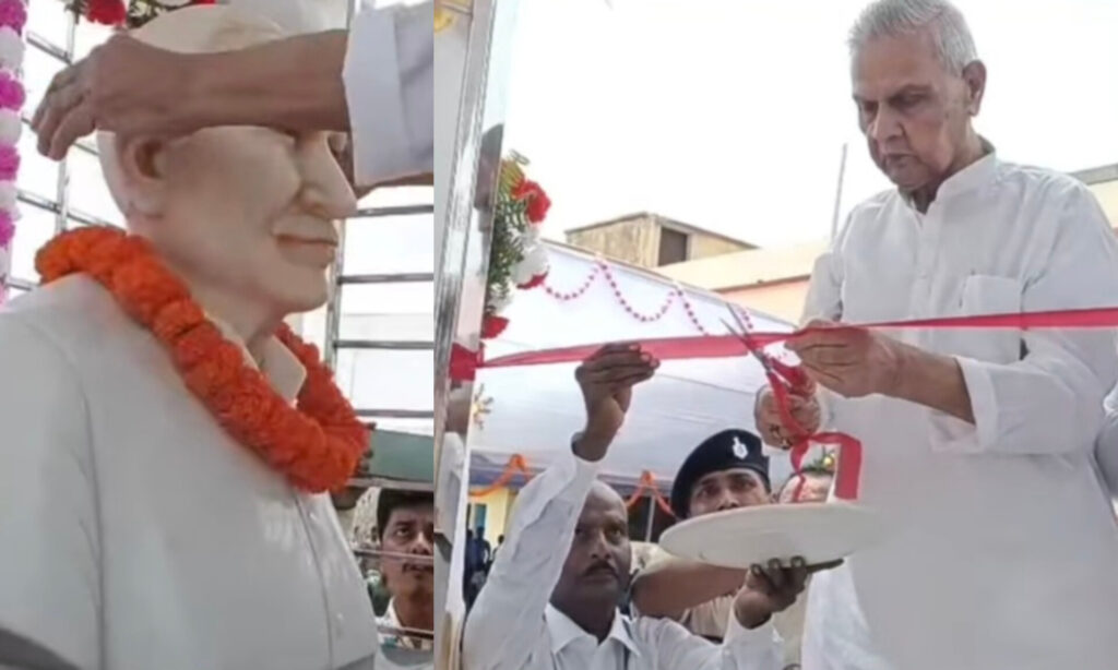 सिहे हाई स्कूल में स्वर्गीय लड्डू लाल मंडल की प्रतिमा का अनावरण